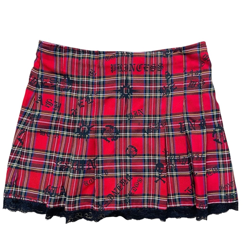Mallgoth Plaid Mini Skirt Graphic Edgy Y2K Decoded Alt Punk Tartan 5 Emo School